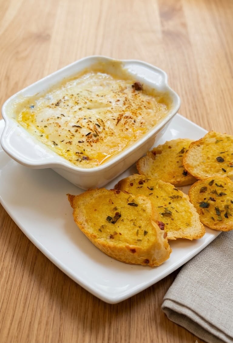 Lasaña de res con panes de ajo