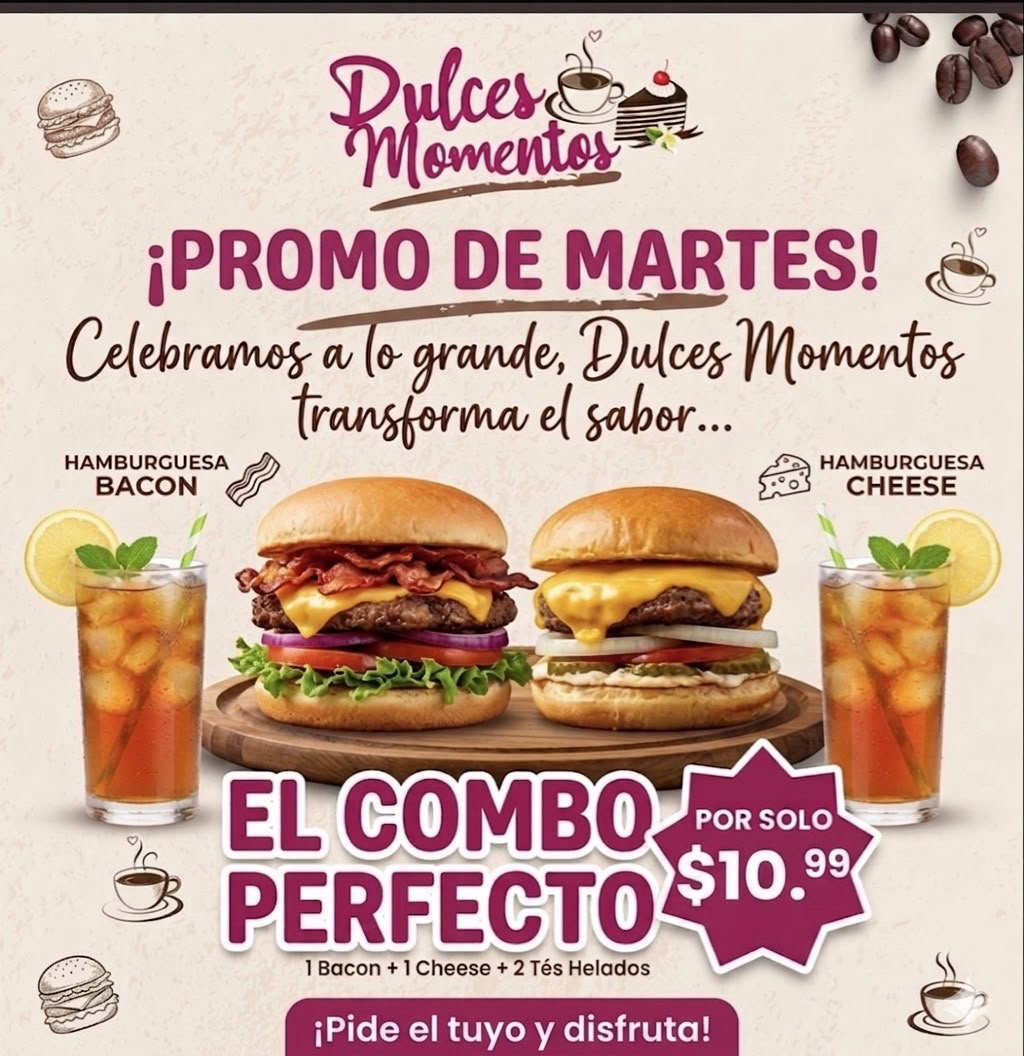 Promoción del martes: hamburguesas Bacon y Cheese con dos tés helados